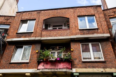Hamburg Almanya 'nın eski merkezinde geleneksel Alman yerleşim yeri