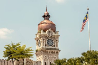 Sultan Abdul Samad binasındaki saat kulesi (Bangunan Sultan Abdul Samad) Kuala Lumpur Malezya