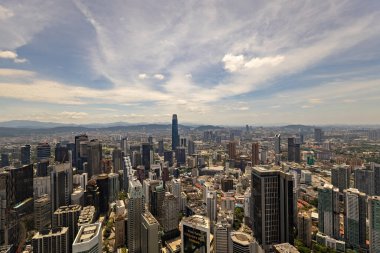 Kuala Lumpur şehrinin Kuala Lumpur Malezya 'daki Menara kulesinden havadan görünüşü