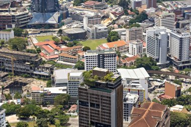 Kuala Lumpur şehrinin Kuala Lumpur Malezya 'daki Menara kulesinden havadan görünüşü