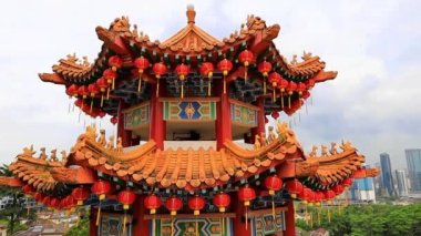 Thean Hou temple exterior detail, traditional chinese temple in Kuala Lumpur Malaysia