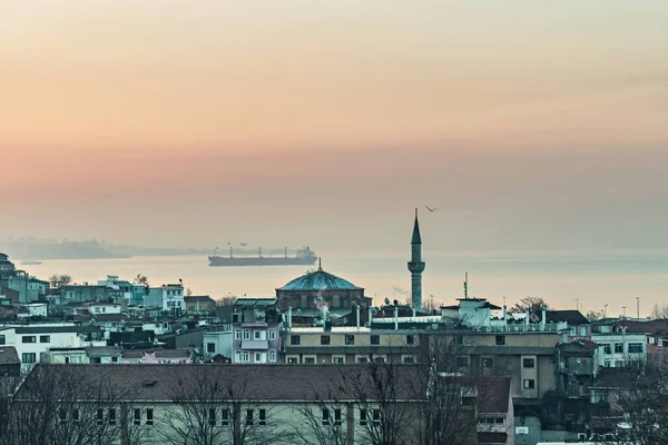 Fatih Område Istanbul Utsikt Från Taket Gamla Hus Fatih Och — Stockfoto