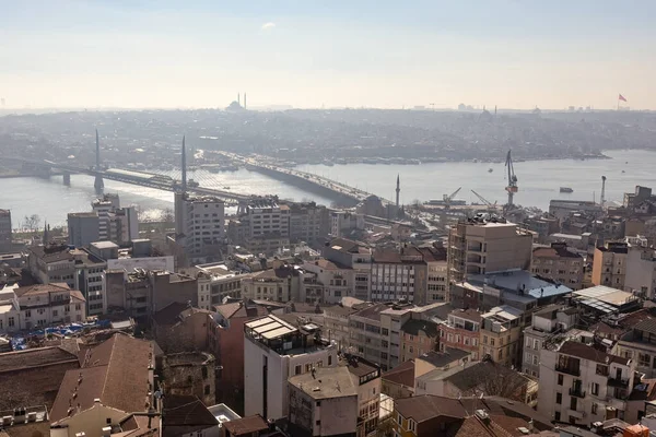Flygfoto Över Istanbul Från Galatatatastornet Istanbul Panorama Från Toppen — Stockfoto