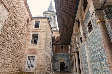 Architecture exterior details of Harem palace in Topkapi Museum in Istanbul, Turkey clipart