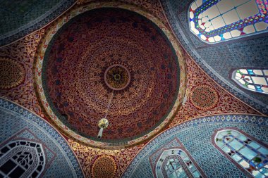 İstanbul Topkapı Müzesi 'ndeki Harem sarayının lüks iç ayrıntıları