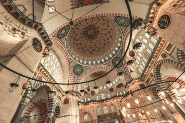 İstanbul 'daki Süleyman Camii' nin iç detayları