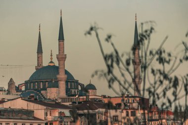 Fatih İstanbul bölgesi üzerinde güzel bir günbatımı, Türkiye