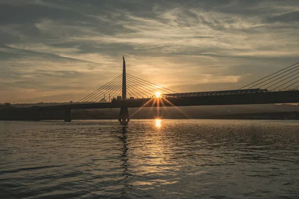 Vista Del Puente Del Bósforo Estambul Atardecer Estambul Turquía — Foto de Stock