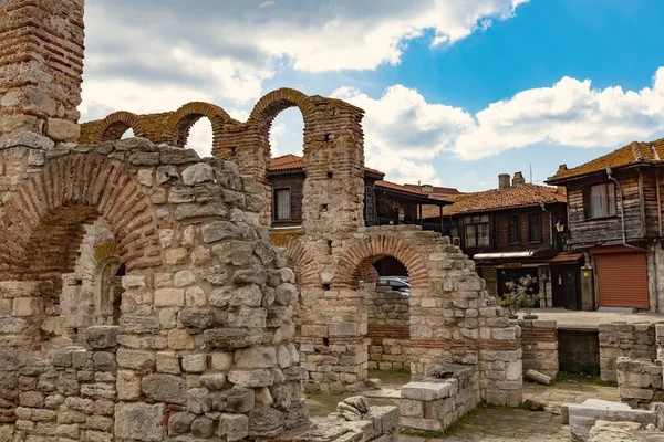 Ruínas Antigo Complexo Templos Nessebar Bulgária — Fotografia de Stock