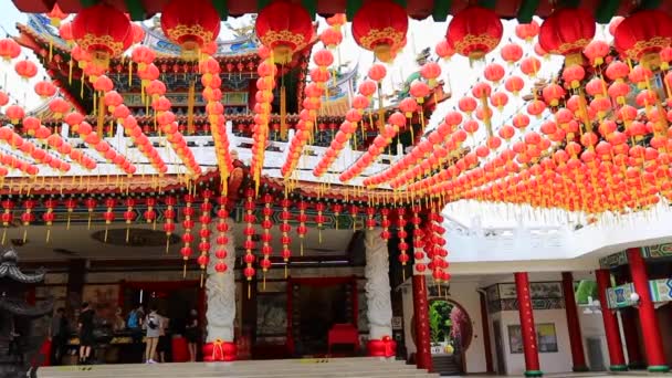 Thean Hou Chrám Vnější Detail Tradiční Čínský Chrám Kuala Lumpur — Stock video
