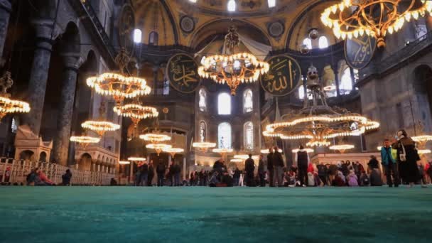 Hagia Sofia Innendetails Istanbul Türkei Besucher Des Hagia Sofia Museums — Stockvideo