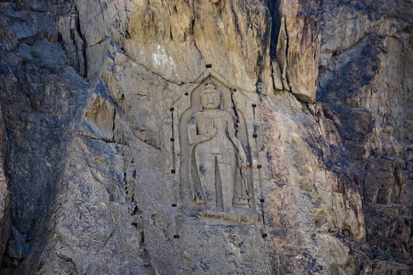 Kargah Βούδας 7Ος Αιώνας Πέτρα Σκάλισμα Πακιστάν — Φωτογραφία Αρχείου