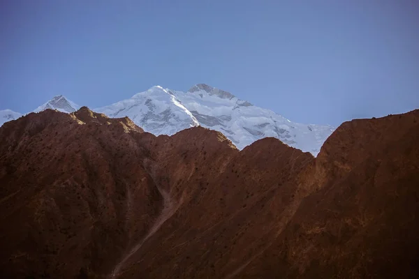 Widok Góry Rakaposhi Wioski Minapin Pakistanie — Zdjęcie stockowe