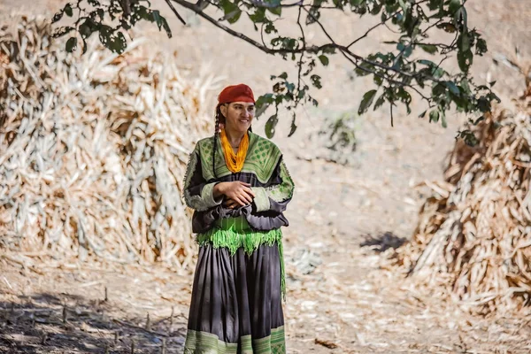 Traditionellt Klädd Kalash Stam Kvinna Ler Kalash Valley Byn Pakistan — Stockfoto