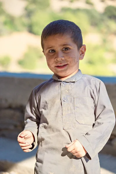Pakistani Kid Portrait Kalash Village House Pakistan — Stock Photo, Image