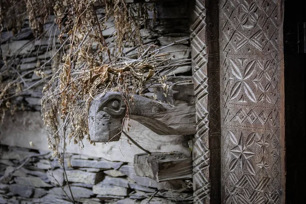 Tradiční Kalašský Dřevěný Dům Kalašském Údolí Pákistánu — Stock fotografie