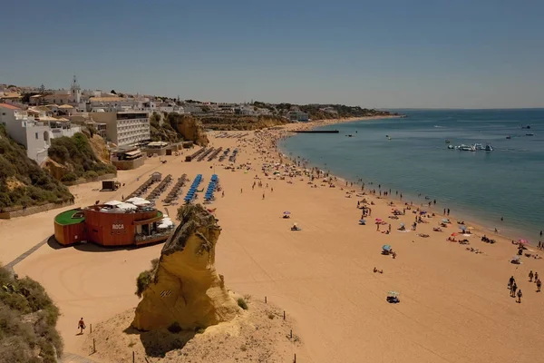 Luftutsikt Över Stranden Albufeira Praia Peneco Södra Portugal — Stockfoto