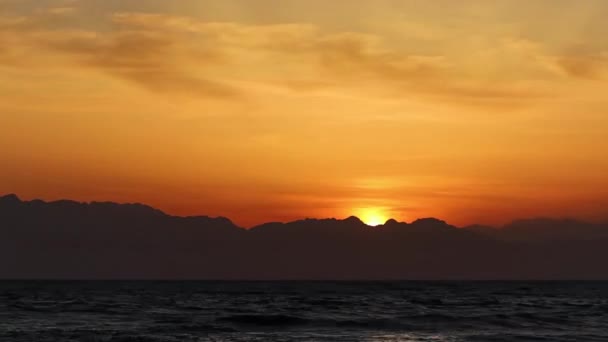 Espectacular Amanecer Sobre Las Montañas Arabia Saudita Junto Costa Del — Vídeos de Stock