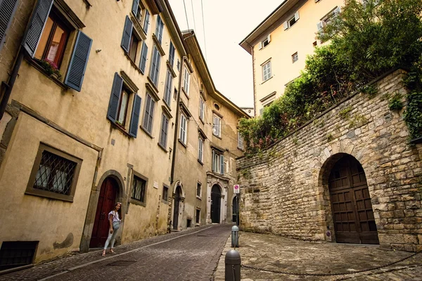 Centre Historique Bergame Maisons Traditionnelles Ville Haute Italie — Photo