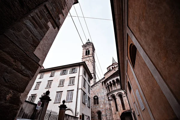 Bergamo Nun Tarihi Merkezi Üst Kasaba Geleneksel Evleri Talya — Stok fotoğraf