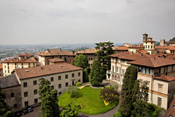 stock image Aerial view of the Citta Alta (Upper town) in Bergamo, Italy