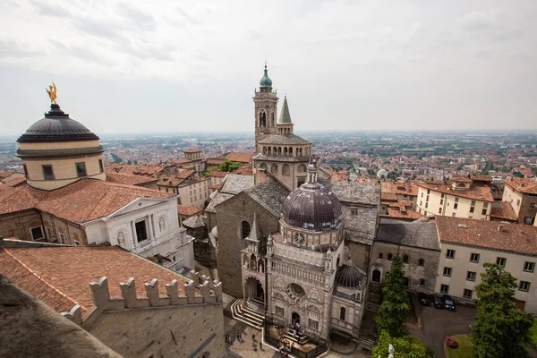 Luchtfoto Van Basilica Santa Maria Maggiore Citta Alta Upper Town — Stockfoto