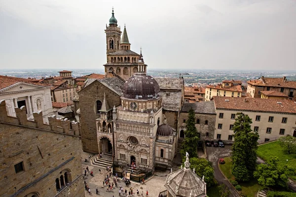 Luchtfoto Van Citta Alta Bovenstad Bergamo Italië — Stockfoto