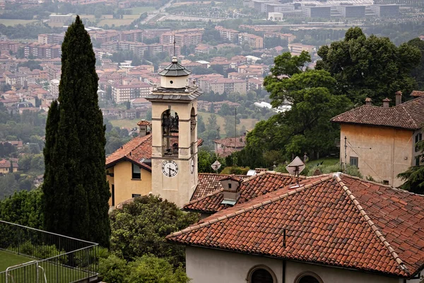 stock image Aerial view of the Citta Alta (Upper town) in Bergamo, Italy