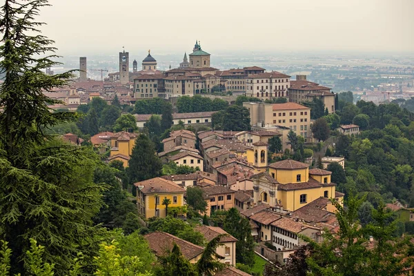 stock image Aerial view of the Citta Alta (Upper town) in Bergamo, Italy