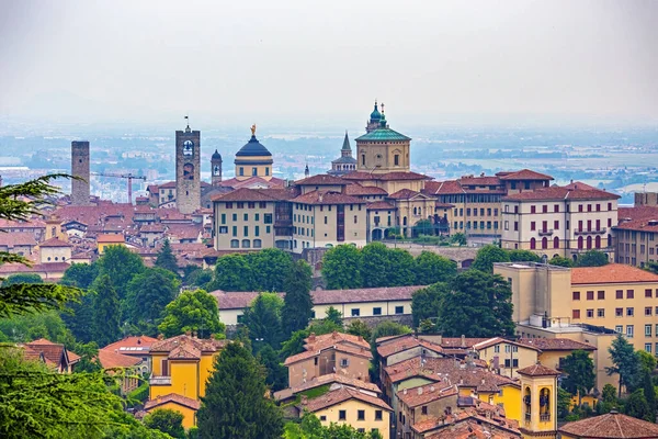 Widok Lotu Ptaka Citta Alta Górne Miasto Bergamo Włochy — Zdjęcie stockowe