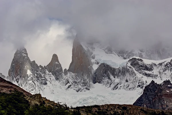 Красивая Природа Патагонии Трек Фитц Рой Вид Горы Анд Национальный — стоковое фото