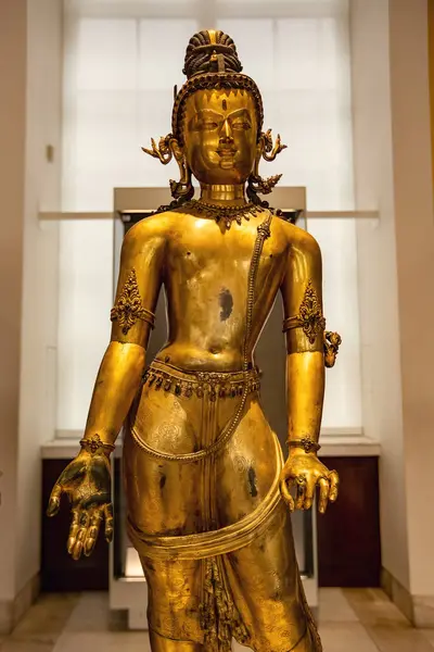 Bodhisatva Avalokiteshvara Buddyjski Pan Współczucia Początek Nepal British Museum Londyn — Zdjęcie stockowe
