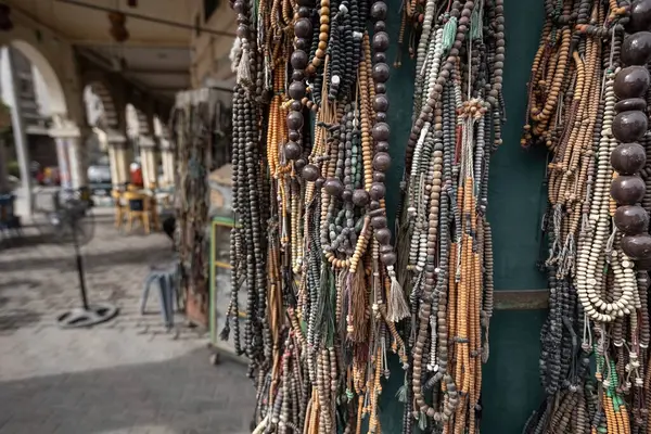 Muslim prayer beads for sale on the market in Egypt