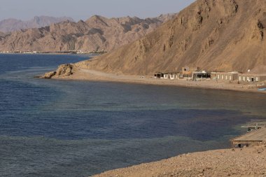 Mavi Delik 'in havadan görünüşü Dahab Mısır