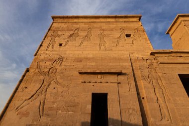 Aswan 'ın Yukarı Mısır' daki Philadelphia tapınağının detayları