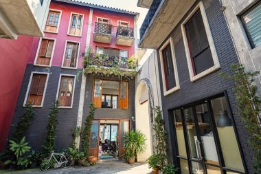 Bangkok Tayland 'daki Dragon Town bölgesinin dış detayları.