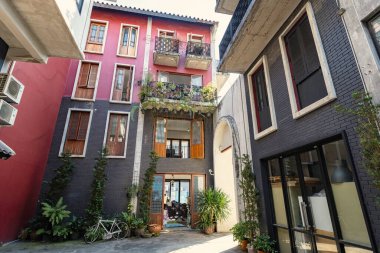 Bangkok Tayland 'daki Dragon Town bölgesinin dış detayları.