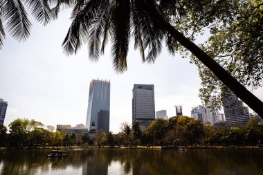 Bangkok Tayland 'daki Lumphini parkında Lakeside.