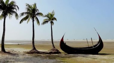 Geleneksel Bangladeş Ay tekneleri Inani Cox 'un Bazar Bangladeş' i