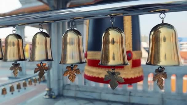 Zlaté Zvony Wat Traimit Withayaram Worawihan Zlatý Buddha Bangkok Thajsko — Stock video