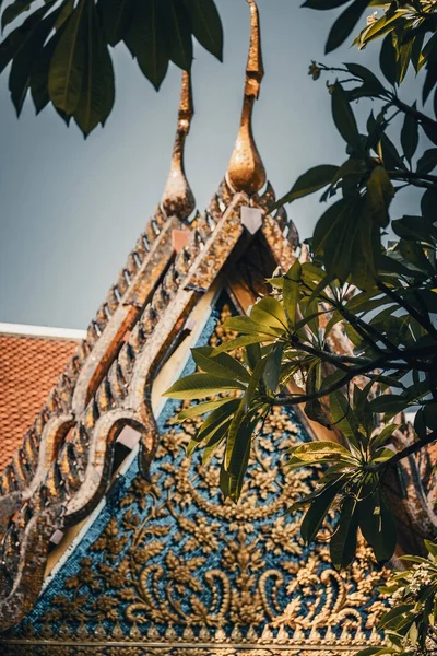 Détails Toit Temple Wat Saket Golden Mount Bangkok Thaïlande Photos De Stock Libres De Droits