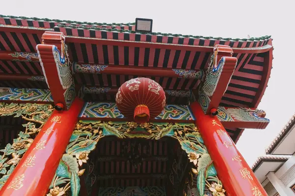 Kuan Yim Shrine Thian Foundation Βουδιστικός Κινέζικος Ναός Στην Συνοικία Εικόνα Αρχείου