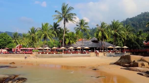 Gün Batımında Khao Lak Plajı Tayland — Stok video