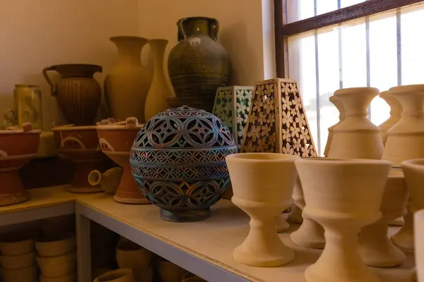 Variety of pottery products in the pottery shop in Manama Bahrain