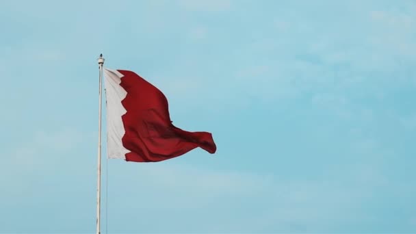 Bahrajnská Vlajka Vlnící Větru — Stock video