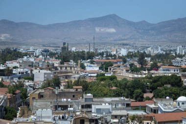 Eski Lefkoşe Kıbrıs 'ın havadan görünüşü