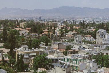 Eski Lefkoşe Kıbrıs 'ın havadan görünüşü