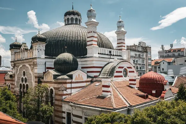 stock image Central Synagogue of Sofia exterior view on sunny day Bulgaria