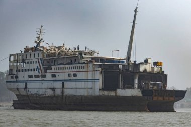 Ship breaking yard in Bangladesh Chittagong clipart