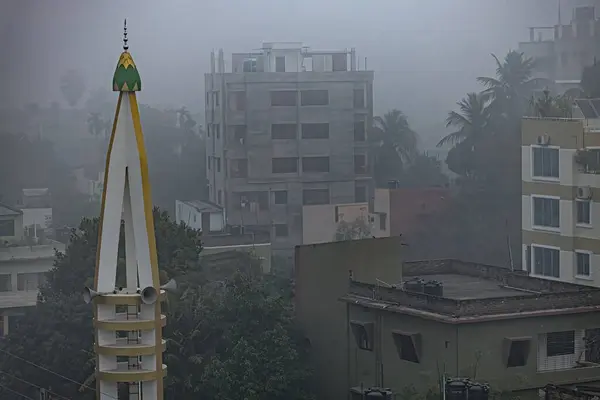 stock image Early misty morning aerial city view in Rajshahi Bangladesh